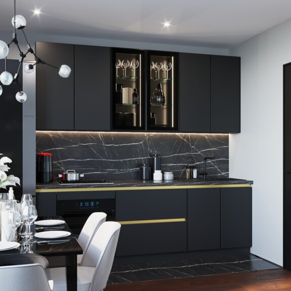 Новая коллекция кухонь с темными фасадами