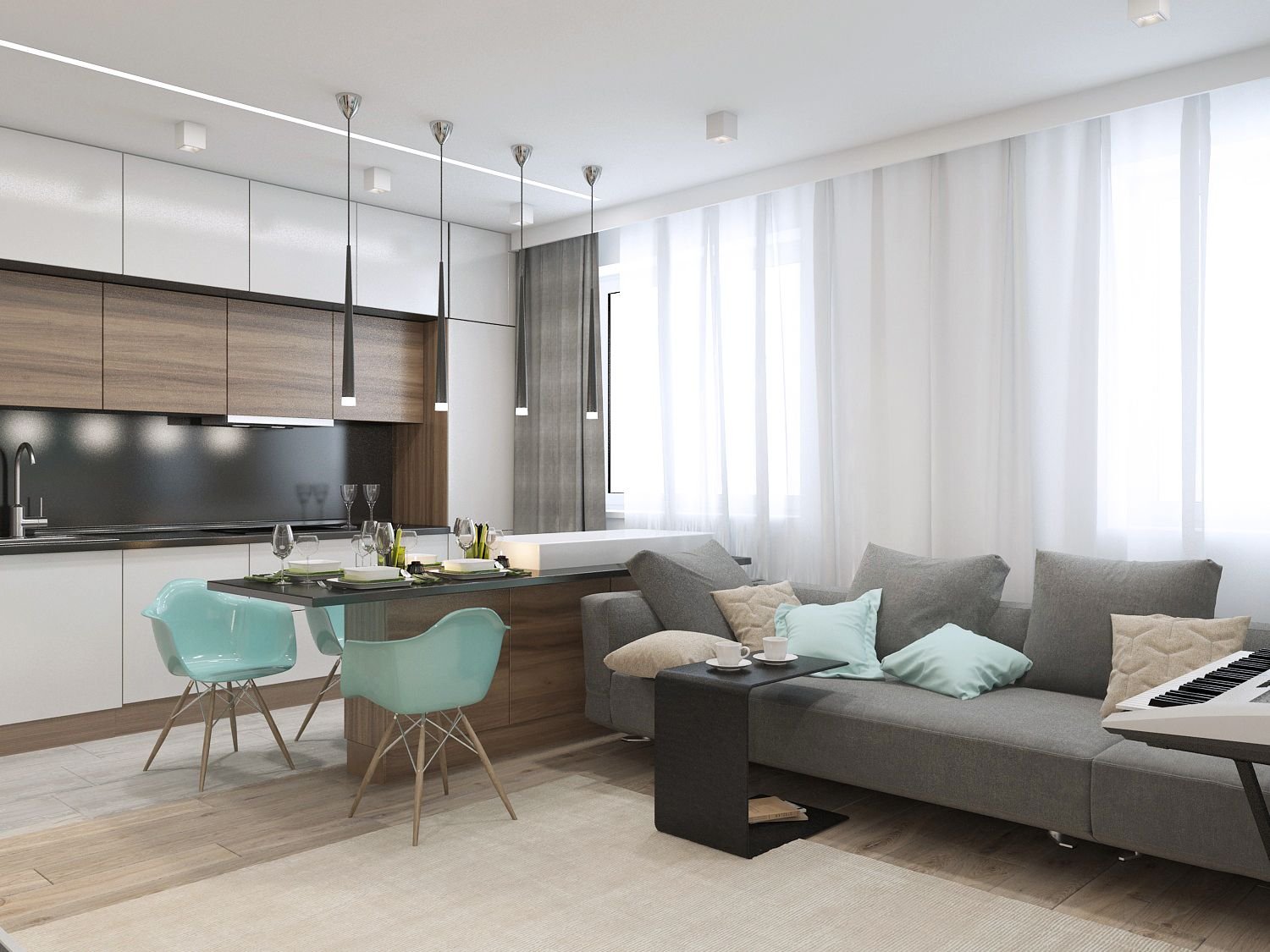 Как совместить кухню и гостиную